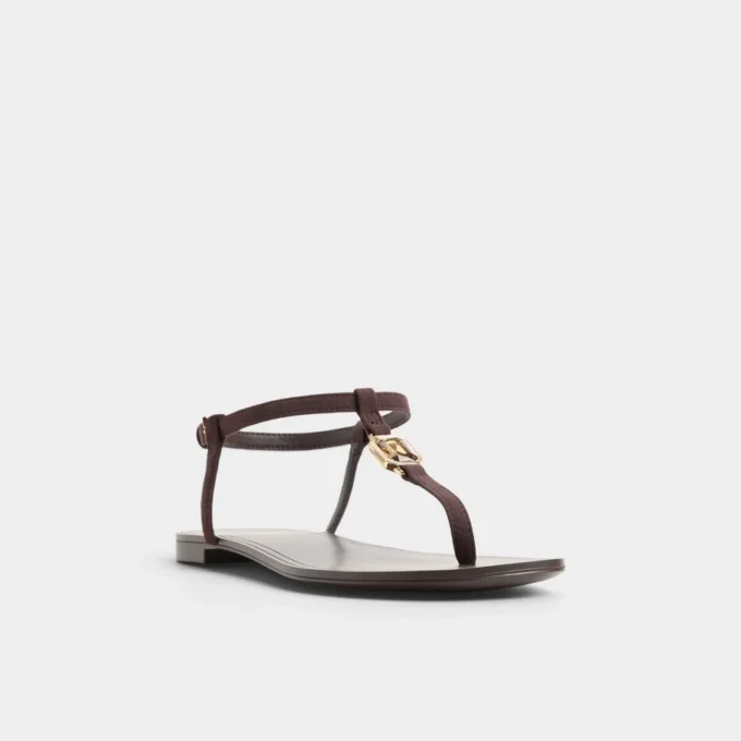 Sandstone T-strap sandal