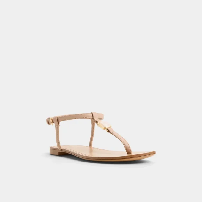 Sandstone T-strap sandal
