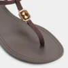 Sandstone T-strap sandal