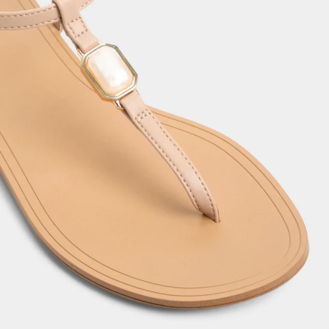 Sandstone T-strap sandal
