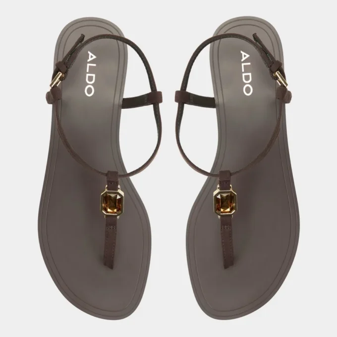 Sandstone T-strap sandal