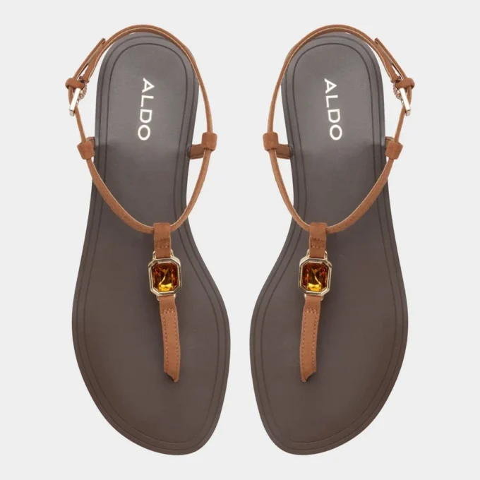 Sandstone T-strap sandal