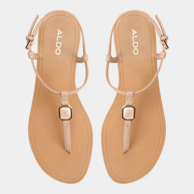 Sandstone T-strap sandal