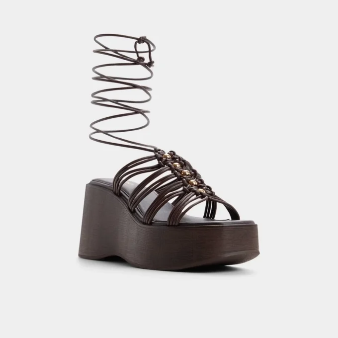 Timber Strappy wedge sandal, Wedge heel