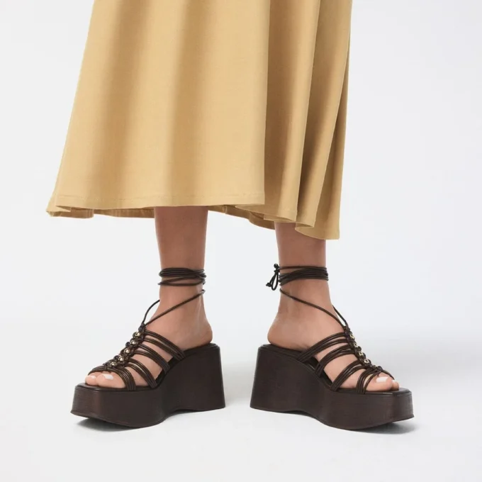 Timber Strappy wedge sandal, Wedge heel